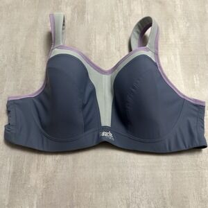 Panache Sports Bra Women's Size 38C‎ Grey Purple Convertible Straps Style #5021